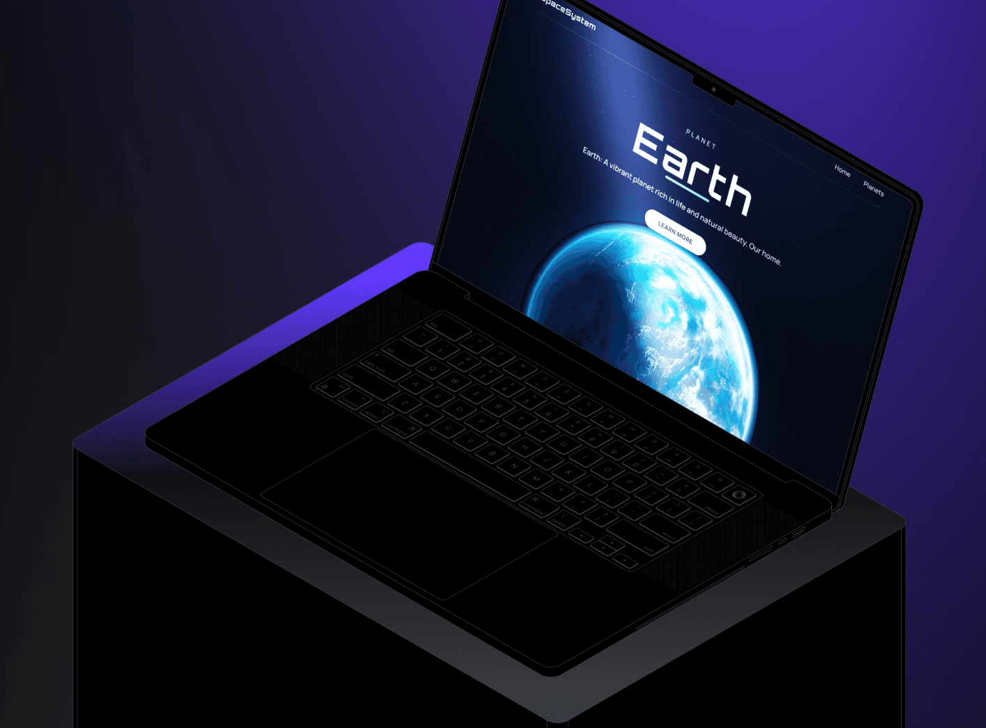 Laptop with Earth